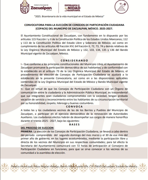 CONVOCATORIA COPACIS